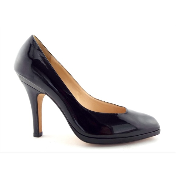 Cole Haan Nike Air Black Patent Leather Platform Heel Pumps 9